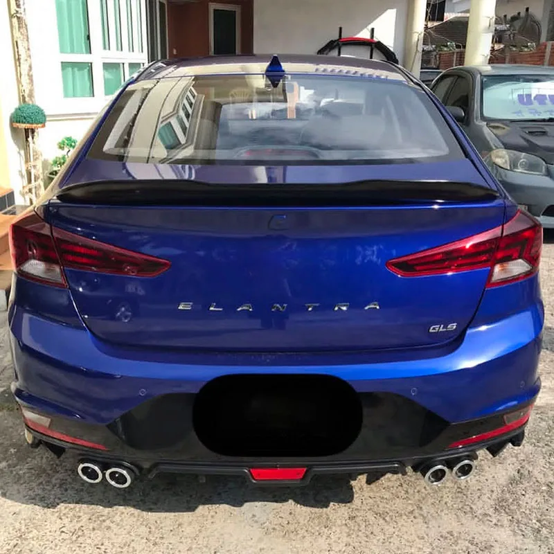 For Hyundai Elantra 2017-2020 Rear Bumper Lip Diffuser, With Simulated Exhaust Tips