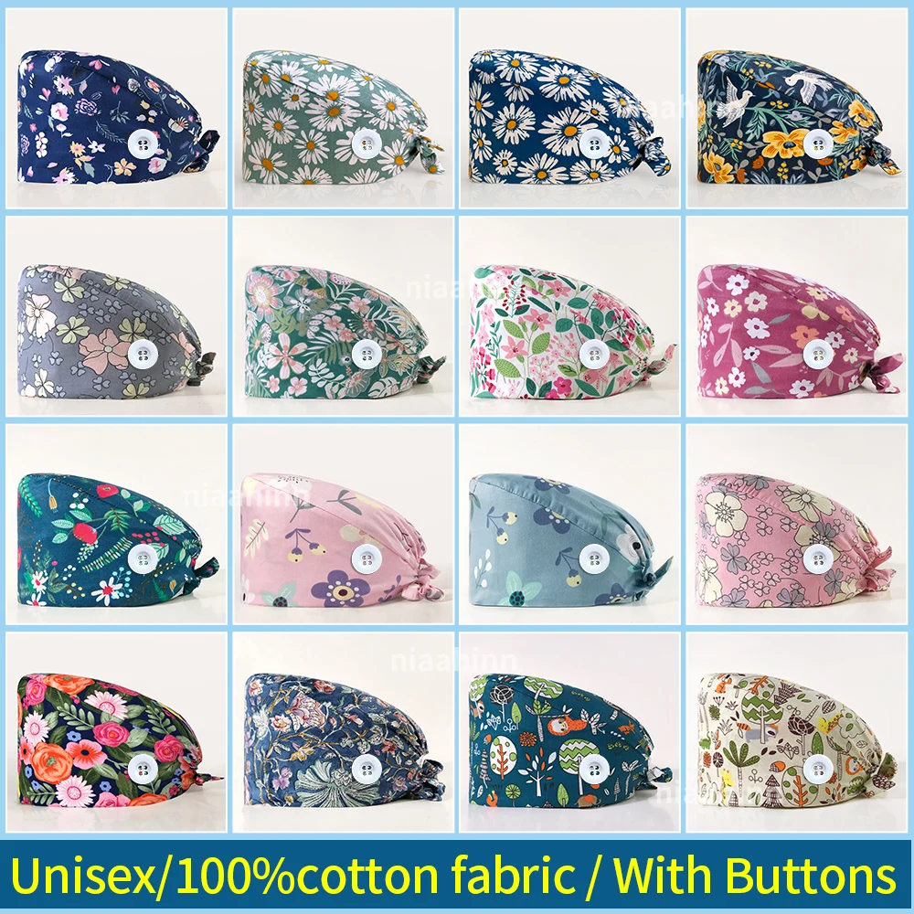 Operating Room Working Cap Cotton Multicolor Clinical Pharmacy Surgical Hats Medical Pet Clinic Nurse Caps Dentist Working Hats