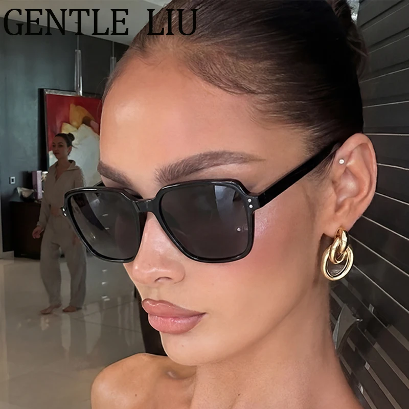 

2026 Trendy Oversized Square Sunglasses Women Vintage Luxury Designer Big Frame Sun Glasses Driving Travel Shades Oculos De Sol