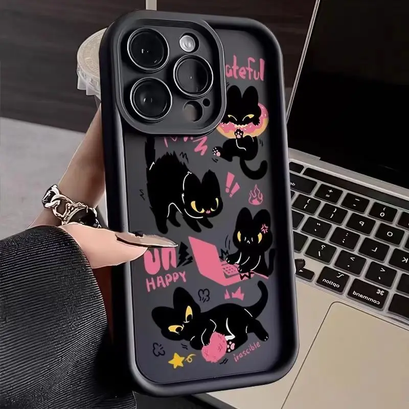 Redmi Note 13 11 12 Pro Plus 5G Cartoon Cat Phone Case for Xiaomi Redmi Note 13 4G 11S 12S 10S 10 Pro 13C 12C 4G Cover