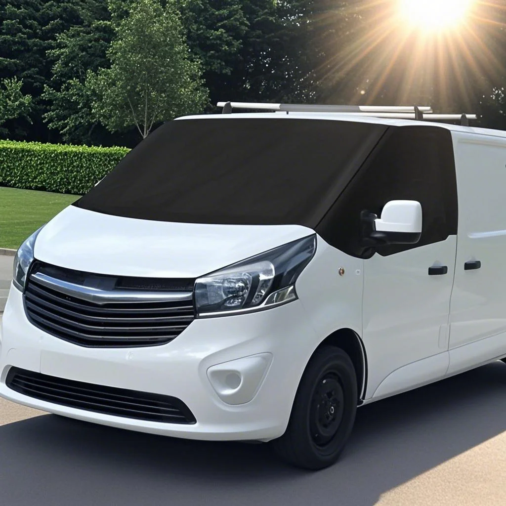 Car Windscreen Cover Black Fit For Vauxhall Vivaro For Nissan Primastar Blind Wrap Frost Out Blind Exterior Windshield Sunshades