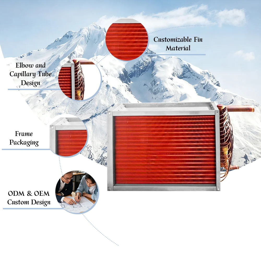 

Competitive Price Copper Tube Finned Evaporator High Heat Exchange Refrigeration System Matching Component Air Conditioner