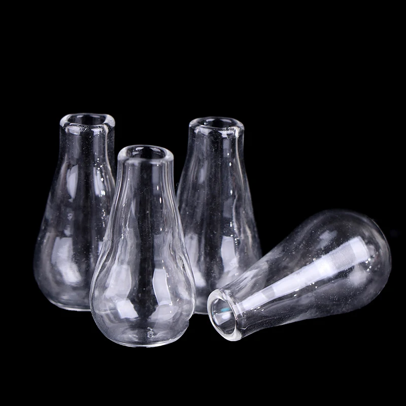 SZ 2 Piezas de Jarrones de Vidrio en Miniatura de 15*28mm para Casa de Muñecas 1:12, Accesorios de Decoración para Casa de Muñecas