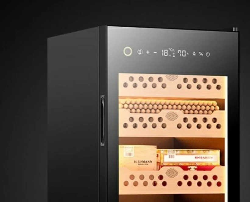 Gabinete para cigarros 60C, WiFi inteligente, temperatura y humedad constantes, compresor para cigarros, madera de cedro Natural, nieve limpia con amoníaco