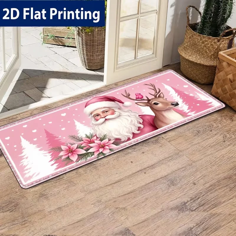 Christmas Runner Rug Welcome To Our Home Candy Letter Print Carpet Hallway Entryway Entrance Rug Xmas Holiday Indoor Decor