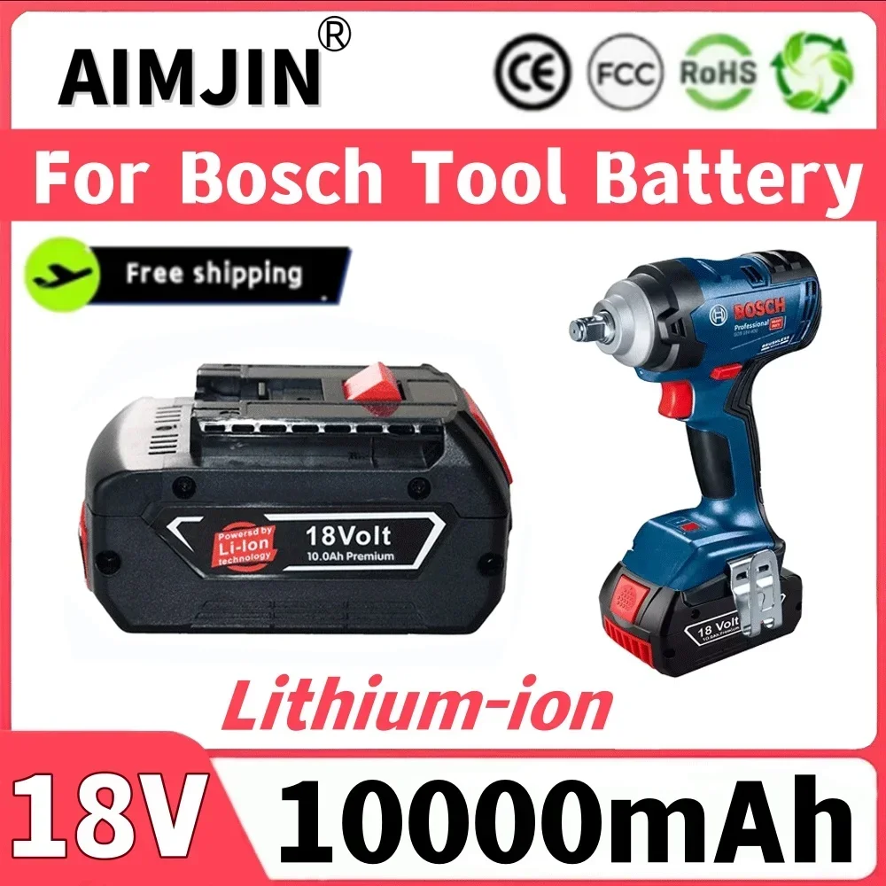 18V 10000mAh Li-ion Rechargeable Battery For Bosch 18V BAT609, BAT609G, BAT611 Power Tool Battery Replacement