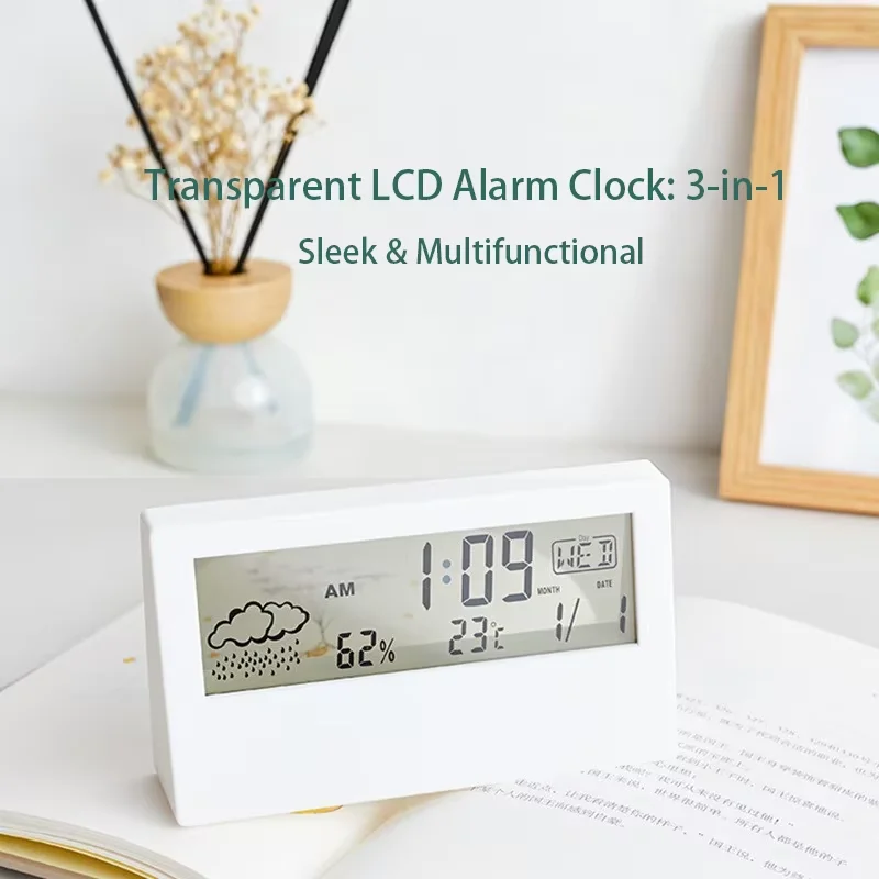 LED Thermometer Thermo-Hygrometer Multifunction Electronic Clock Temperature Humidity Meter Weather Station for Home With Alarm