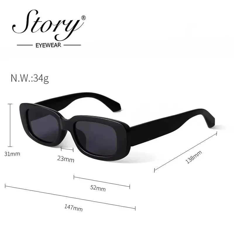 STORY Vintage Rectangle Sunglasses for Women 2020 Brand Designer Classic Retro Leopard Small Square Sun Glasses Shades S77087H