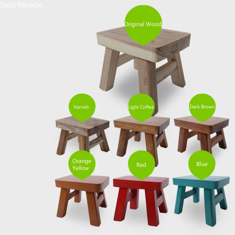 Custom Solid Wood Foot Stool, Minimalist Chair Bench, Modern Squatty Potty Stool, Classical Chinese Small Stool