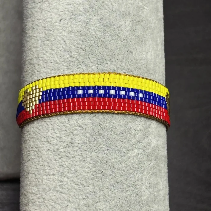 سوار فنزويلا مصنوع يدويًا، سوار علم فنزويلا، مجوهرات فينيزويلا، سوار ساحر FE #2