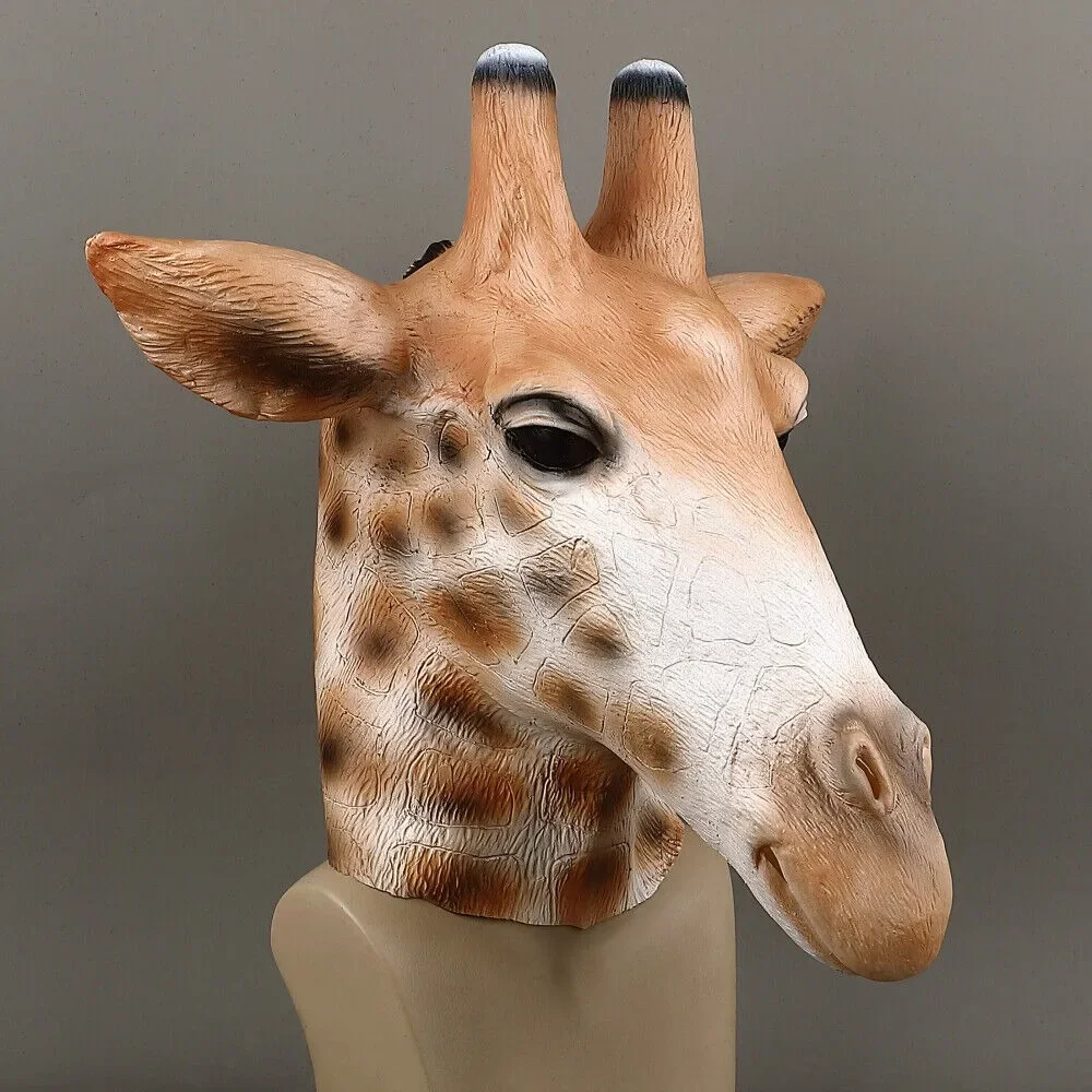 Cosplay Animal Mask Giraffe The Zoo Animals Masks Halloween Masquerade Mask Props Latex Prop