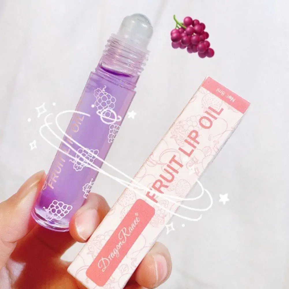 Frutas frescas Roll-On Lip Balm, Lip Maquiagem Primer, Hidratante Lip Gloss, óleo transparente, de longa duração, hidratante, G0F6