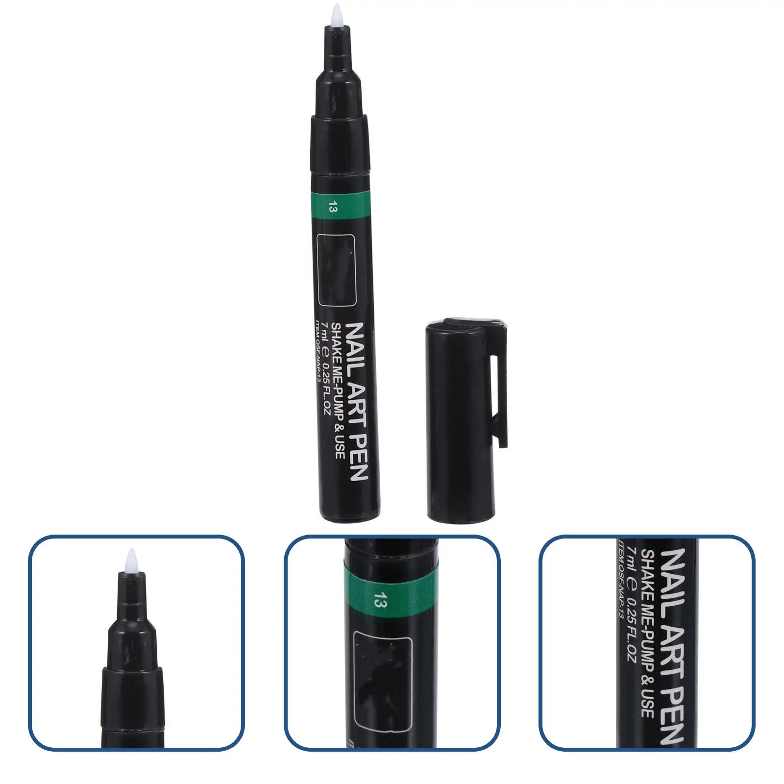 1Pcs 3D Nail Art Pen Eco Friendly Manicure Tool for Professional Personal Use Easy Grip Nail Painting Pen Green