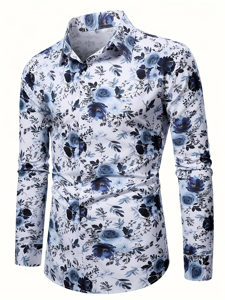 2025 Spring Fashion Texture Men's Shirts Business Casual Men's Long-sleeved Button-down Shirts Temperament Lapel Shirt Clothing