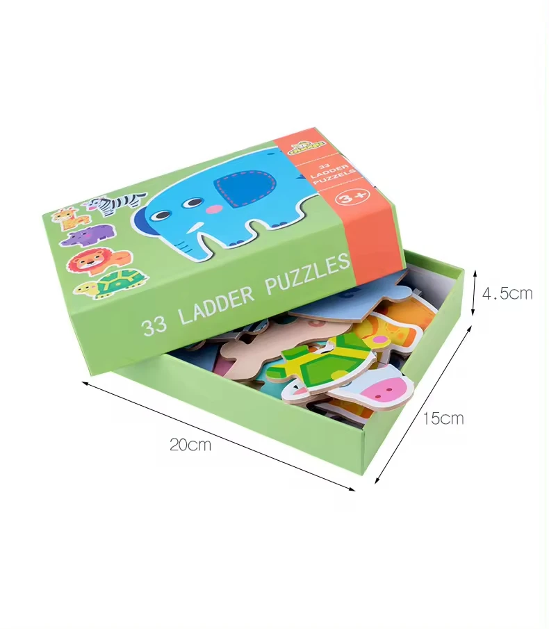 Puzzle en bois de dessin animé pour enfants, figurine de circulation des animaux, avion, grande capacité, éducation alth, jouets Montessori, cadeaux