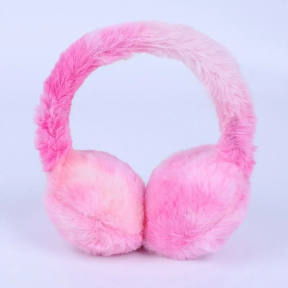 

Зимние теплые мягкие наушники, утолщенные защитные наушники, грелки для ушей, антифриз, окрашенные в технике тай-дай, наушники из искусственного меха радужного цвета