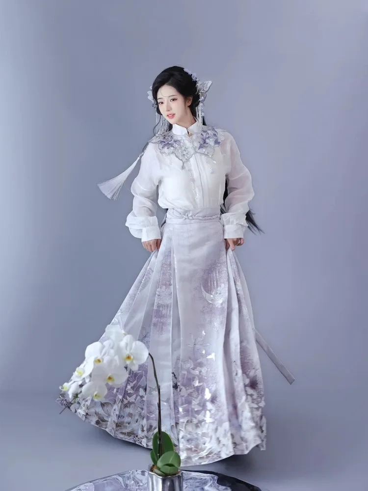 Original Yizhi Pavilion Autumn Moon Cool Collaboration Six Pair Heavy Embellished Imitation Flower Weave Gold Face Spring Aut...