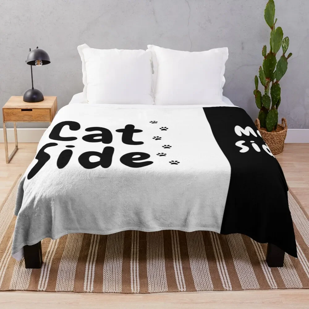 

Cat side My Side Funny Throw Blanket Fluffy Cozy Throw Blanket for Home Decor