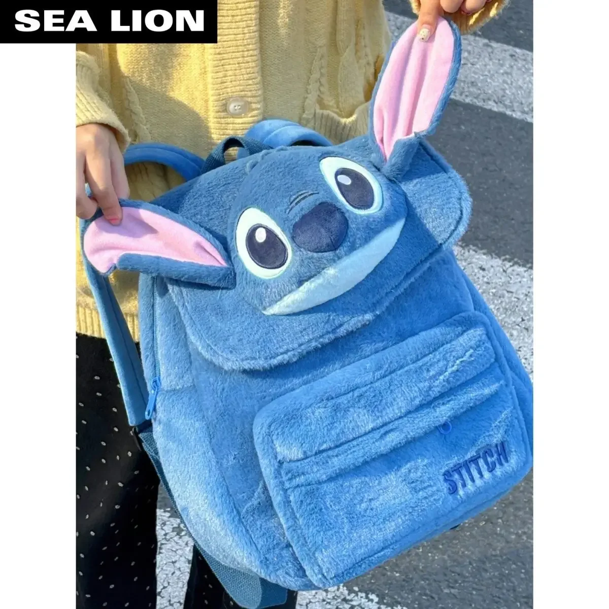 Disney Backpack Stitch Cartoon Cute Student School Bag Large Capacity Laptop Bag Kawaii Backpack Plush Backpack bags for women