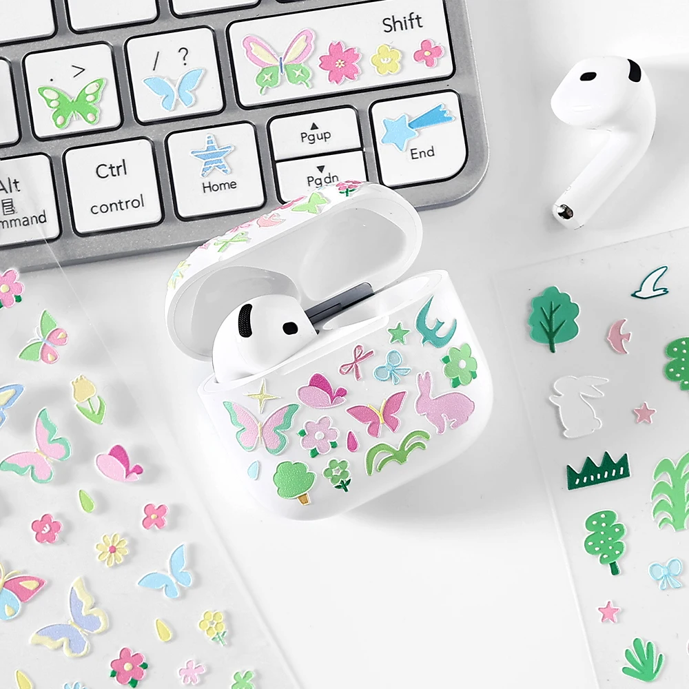 1 ورقة Kawaii Ins نمط صغير الراتنج ملصقات الحيوانات الأليفة DIY بها بنفسك ألبوم Diary سجل القصاصات ملصقات القرطاسية الجمالية #2