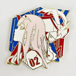 DARLING in the FRANXX Zero Two Metal Badge Japanese manga series enamel pin Anime brooches otaku gift