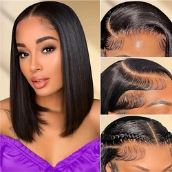 Short Bob Wig 13x4 HD Lace Frontal Wig Human Hair 180% Bone Straight Bob Wig Lace Front Human Hair For Women Wigs