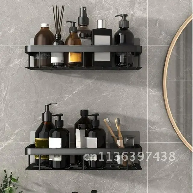 Aluminum Bathroom Shelves 2PCS No-Drill Corner Shelf Shampoo Holder for Shower Kitchen Bathroom Accessories Organizer