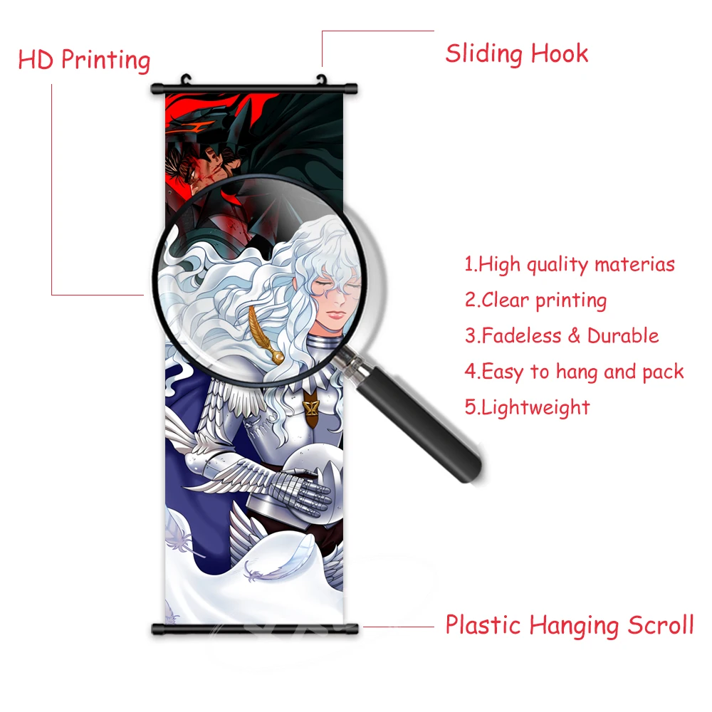 Klassische Anime Berserker Home Dekoration Poster Guts Figuren Wand Kunstwerk Hängen Malerei Schriftrollen Bild Leinwand Druck Wandbild Zimmer – Detail 6