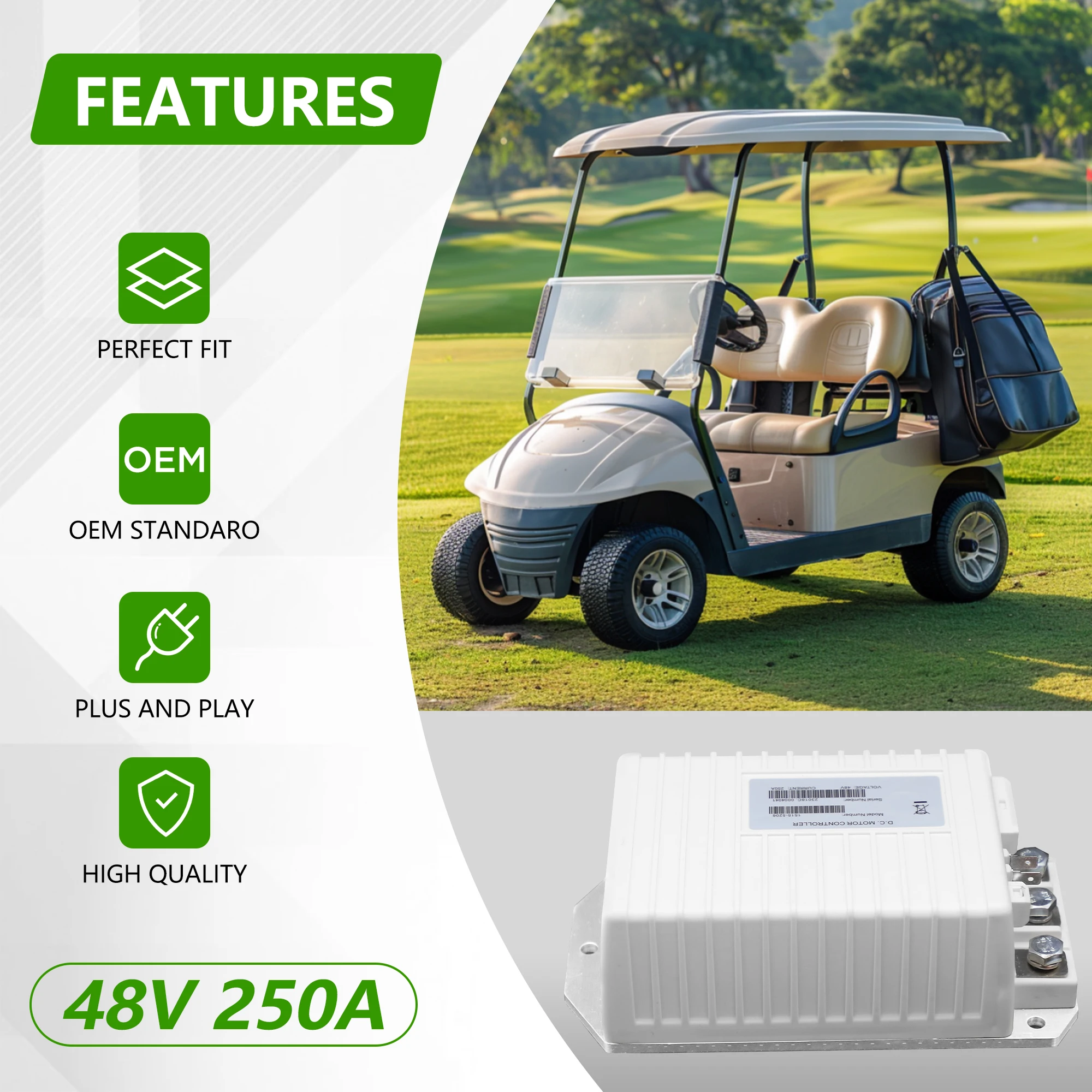 1515-5206 48V 250A Motor Controller 103982301 for Curtis Club Car Precedent Onward Tempo MCOR Throttle Golf Cart
