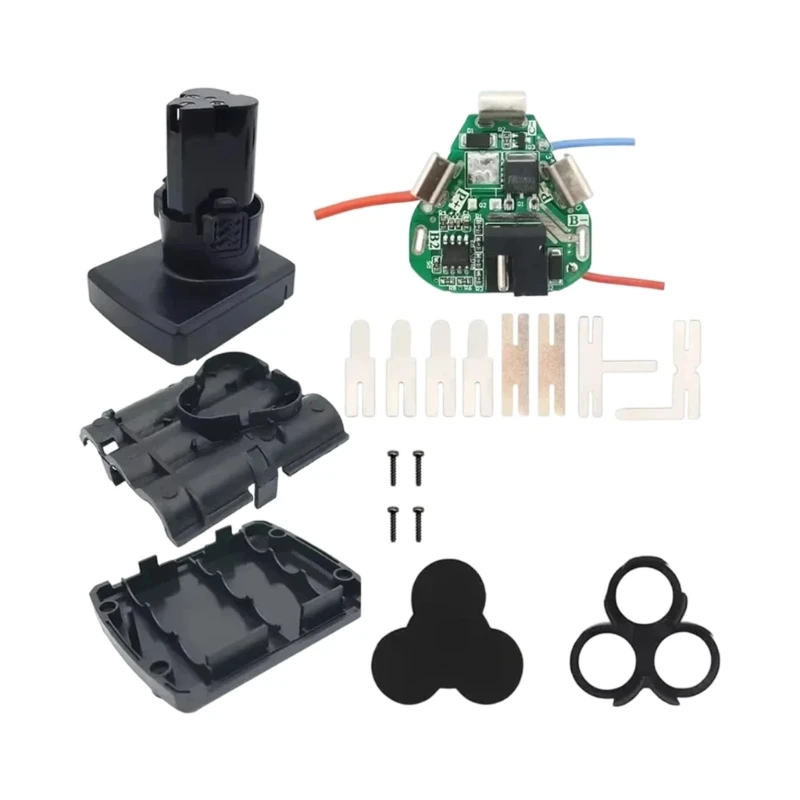 96BA Ersatzbatteriegehäuse für die DIY-Pack-Montage, 6-Zellen-18650-Shell-Kit mit PCB-Schutzplatine, Metallkontakten und – Detail 1