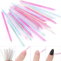 50Pcs Manicure Glue Point Drill Rod Double-headed Dead Skin Pusher Nail Point Flower Pen Crystal Point Drill Rod Beauty Tools