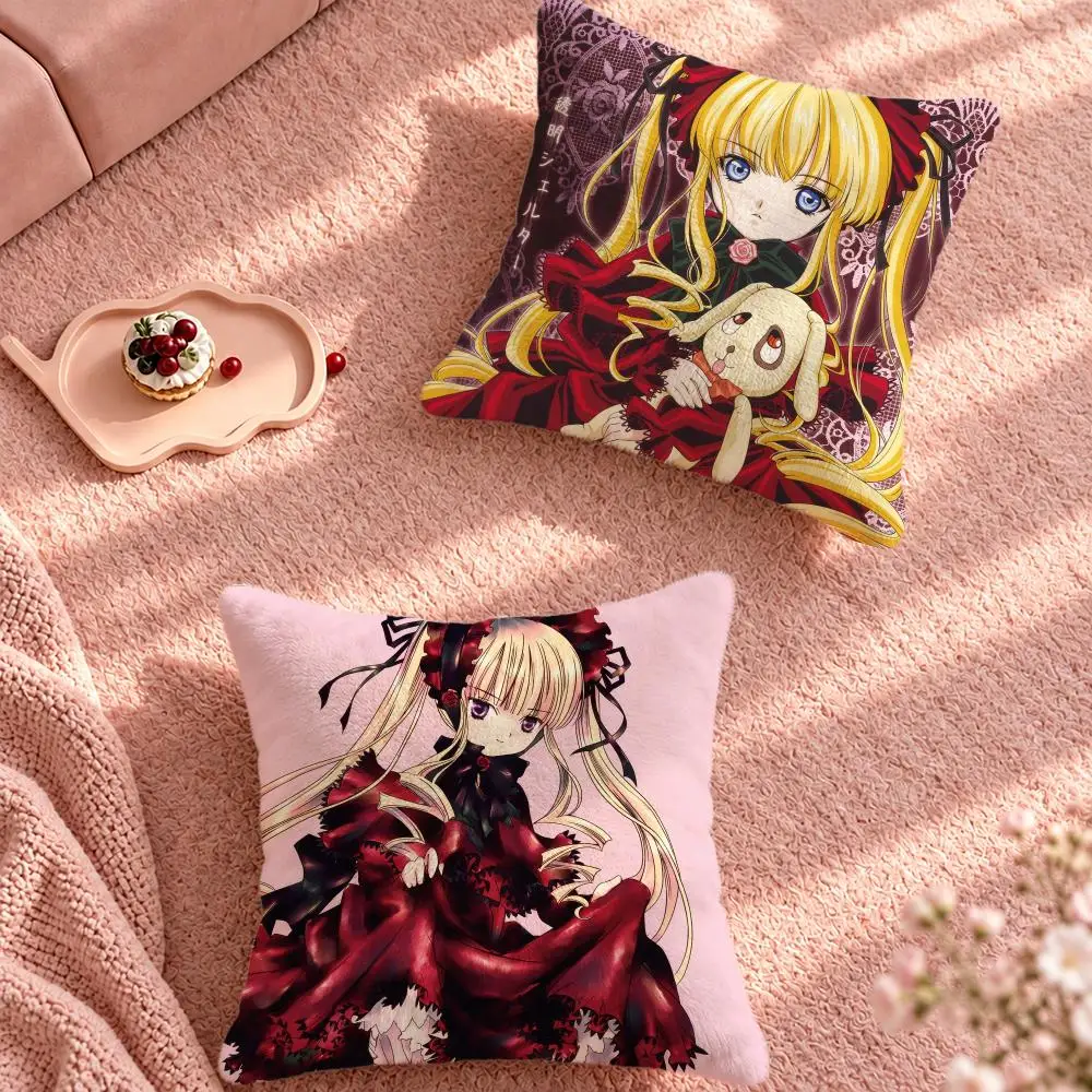 Anime Gothic Fantasy Rozen Maiden Cushion Cover Cute Cartoon Throw Pillow Cover Soft Plush Cushion Cover Sofa Bedroom Home Decor