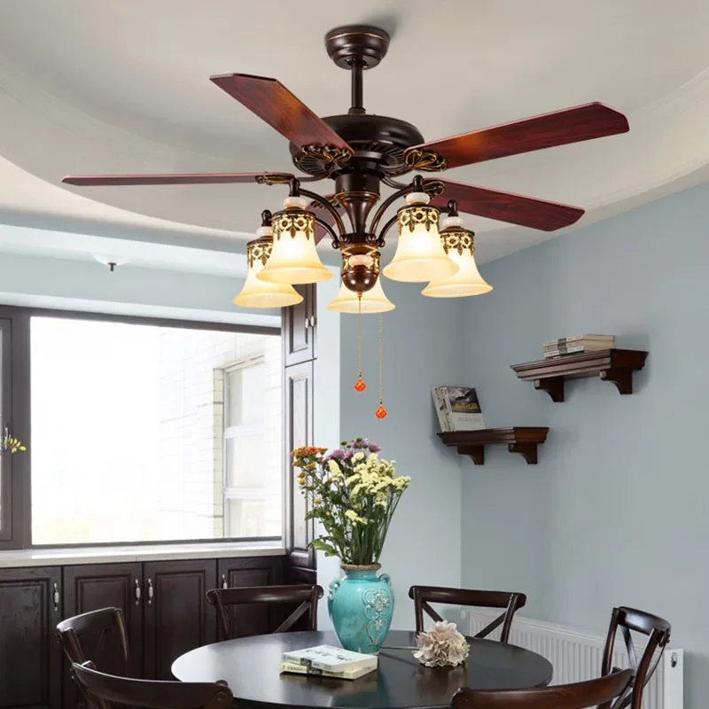 2026 Vintage Ceiling Fan With Light Living Room Kitchen Dining Room Roof Fan With Remote Controller 42 Inch Industrial Ceiling F