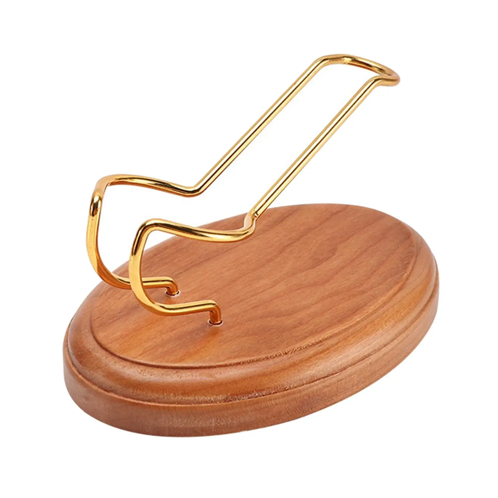 Wooden Tobacco Pipe Rack Stand Display Holder Metal Base for Office Decor