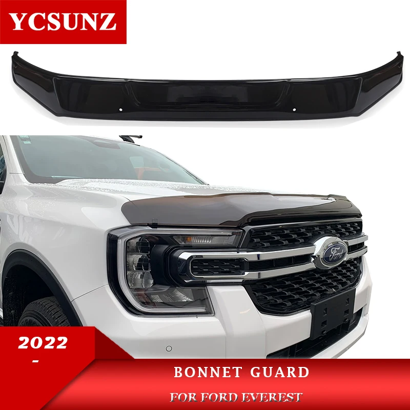 

Acrylic Bonnet Guard For Ford Everest 2022 2023 Hood Deflector Bug Shield Tinted Guard Accessories YCSUNZ