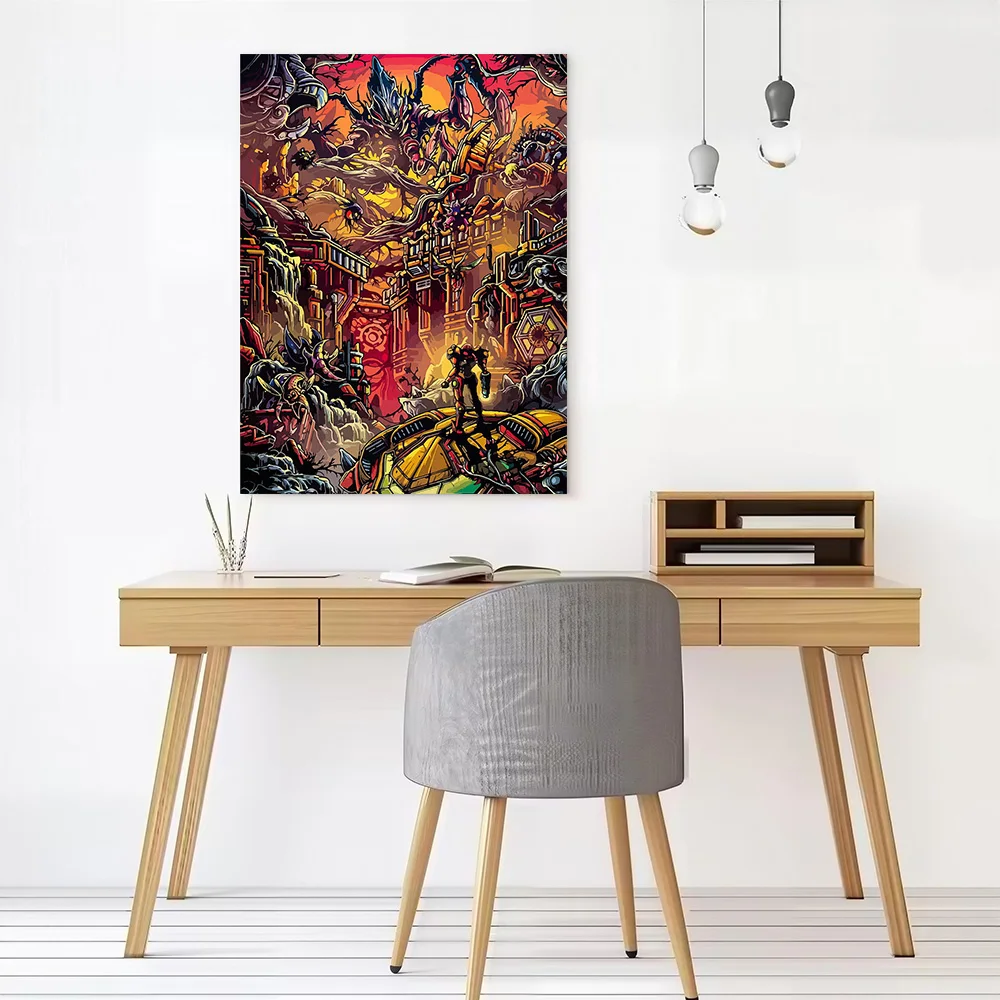 Metroid Samus Printed Canvas Poster Personalized High Quality Wall Art Paintings for Decor Living Room Decorations Wand Deko