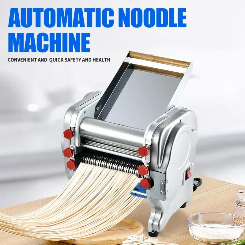 China Stainless Steel Automatic Dough Roller Sheeter Machine Electric Dumpling Skin Noodle Cutter Pasta Maker Making Machine