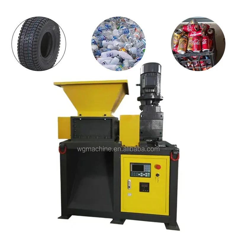 Small Mini Industrial Twin Two Double Shaft Wood Biomass Textile Glass Recycling Crushing Crushers Shredding Shredder Machine