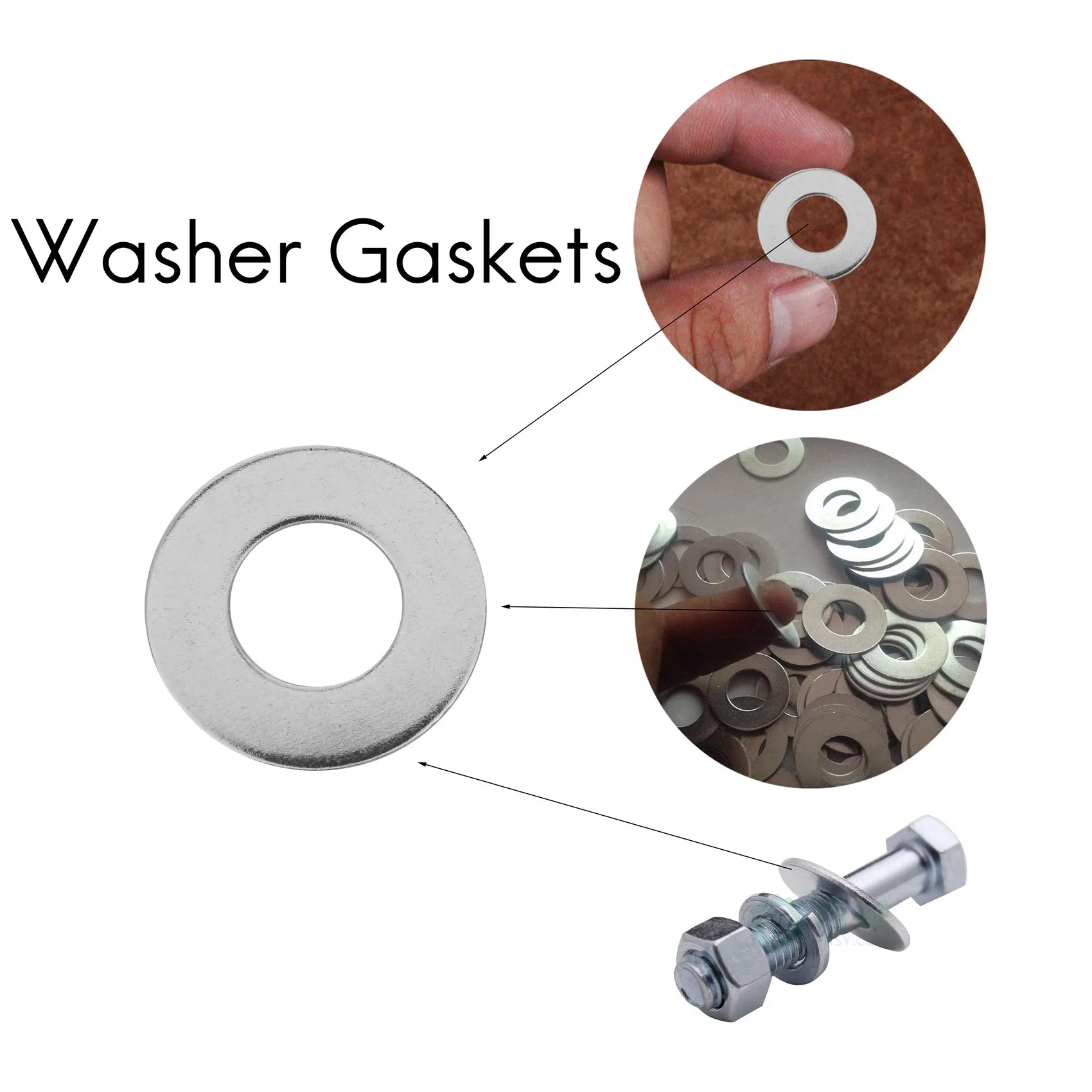 

ABPP 660 Pcs/Set M3 M5 M6 M8 M10 Washer Spacers Stainless Steel Flat Washer Plain Gasket Spacers Kit Screw Bolt Fastener