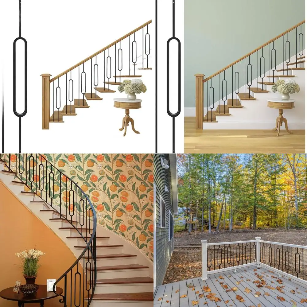 

Набор из 10 черных овальных и прямых полых балясин для лестниц, диаметр 1/2 дюйма