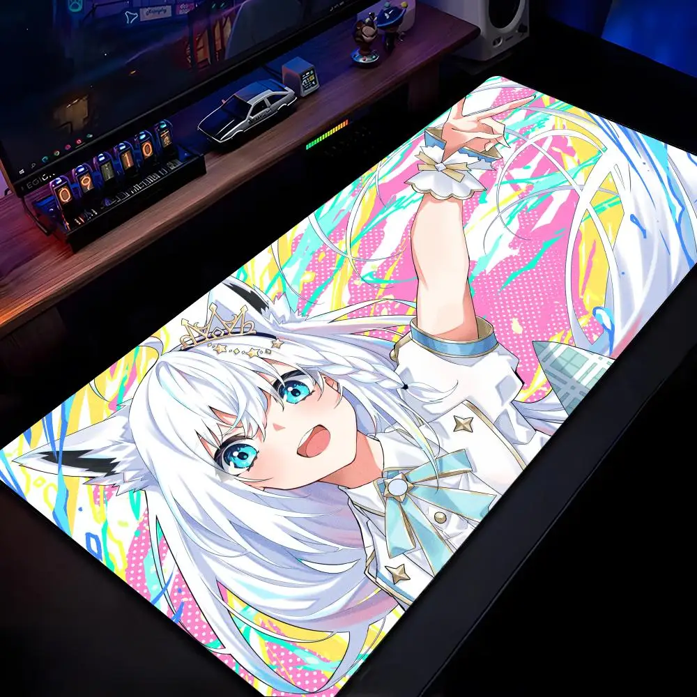

Shirakami Fubuki Mouse Pad Mousepad HD Printing Computer Gamers Locking Edge Non-slip Mouse Pad XXL90x40cm Keyboard PC Desk Pad