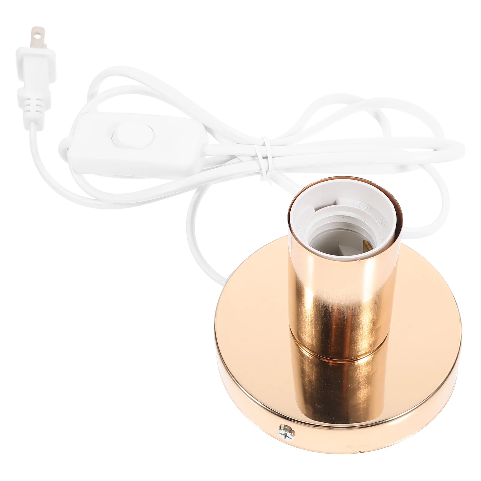 

E27 Metal Desktop Lamp Base Industrial Light Bulb Socket With Cord Switch Compatible Led Bulbs Replacement Fixture For Home