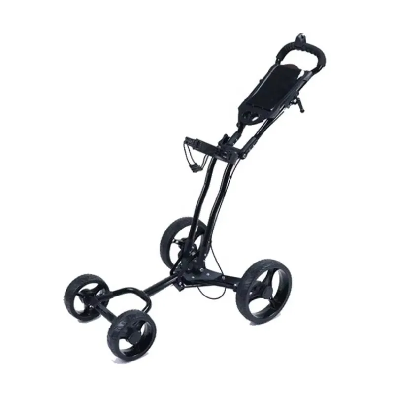 2026 4-Wheel Foldable Golf Trolley with PU & Aluminum Alloy Construction Durable & Lightweight 100kg Load Capacity