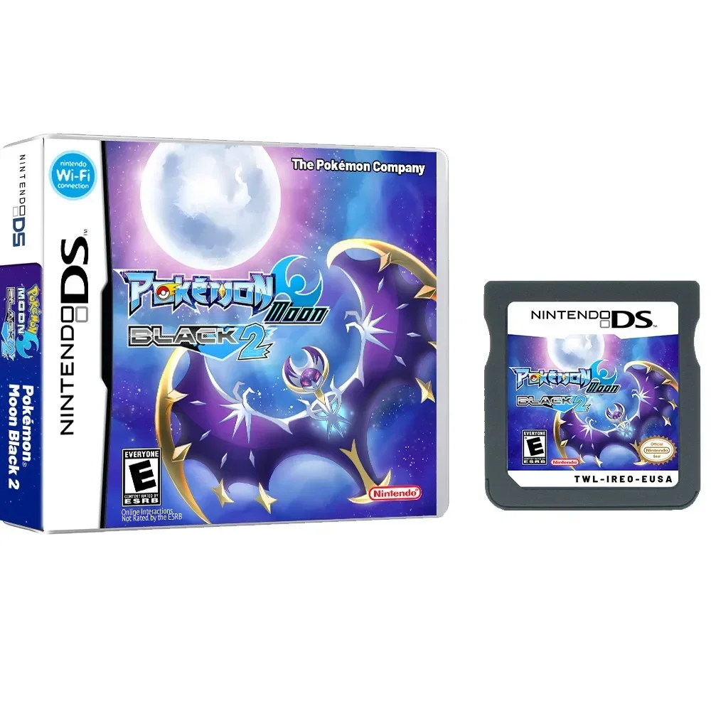 2023 NEW NDS Moemon Black 2 and White 2 Game Cartridge 32 Bit Video Game Console Card Pokemon Shell with Box for GBA/NDS