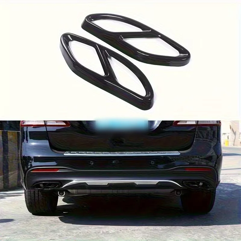 

2Pc Black Exhaust Pipe Tip Cover Exhaust Systems For Mercedes Benz A B C E Class CLA GLC GLE GLS Engine Parts