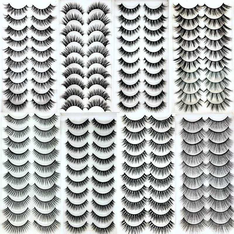 300 Paare/paket 3D Weiche Nerz Haar Falsche Wimpern Natürliche Lange Wimpern Wispy Flauschigen kurze Wimpern Augen Make-Up-Tools