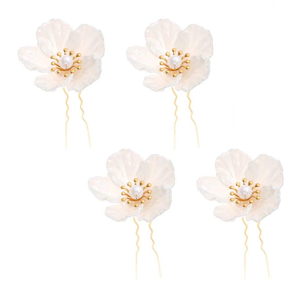 

4 Pcs Hair Accessories for Women Hairpin Retro Style Stick Pearl Decor Clip Barrettes