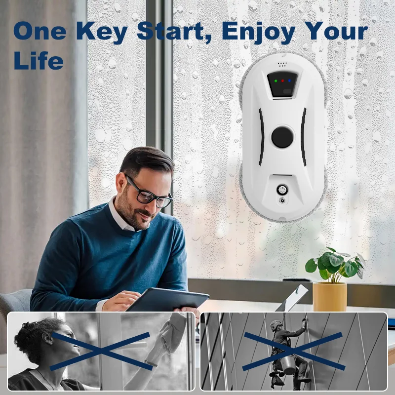 نافذة منزلية أوتوماتيكية لتنظيف رذاذ الماء جهاز آلي لتنظيف الأتربة وجهاز التحكم عن بعد ممسحة نافذة كهربائية ممسحة زجاجية منزلية #2