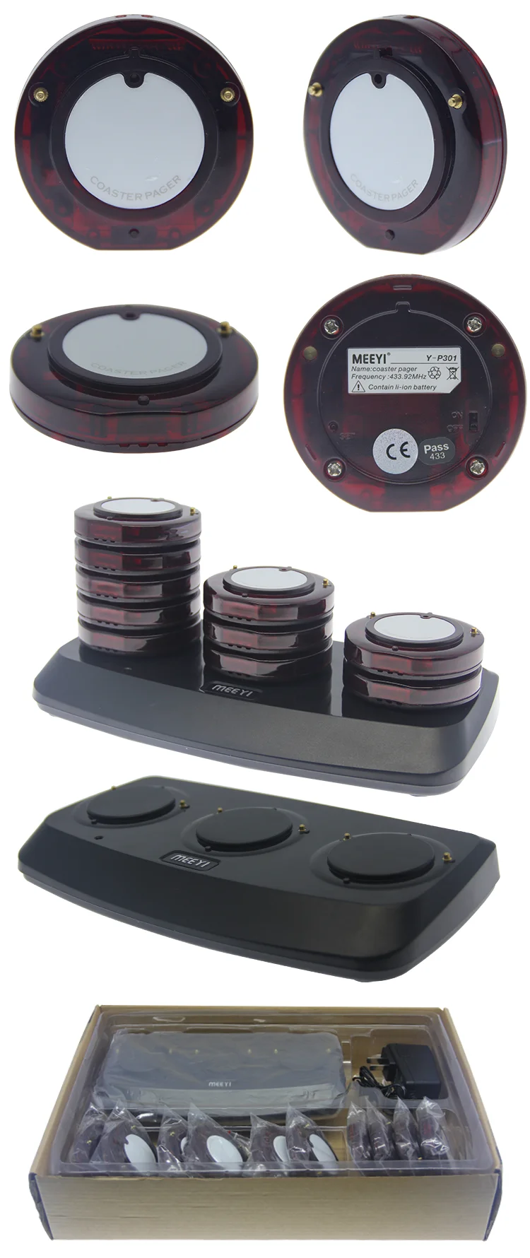 Wireless Restaurant Table Buzzer Coaster Pager Beeper System