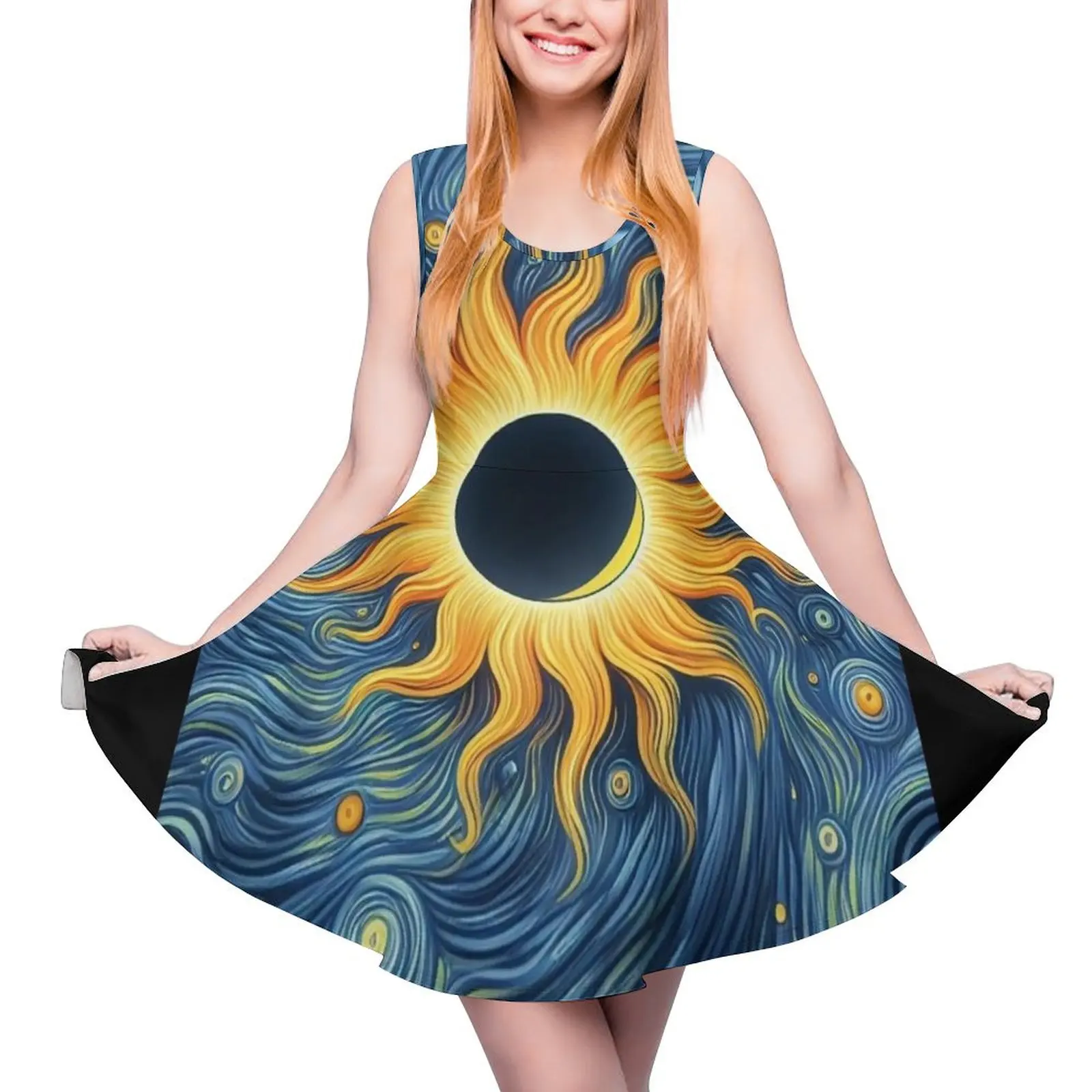 Solar Eclipse Texas - Art Solar Eclipse Sleeveless Dress dresses summer elegant dresses for women